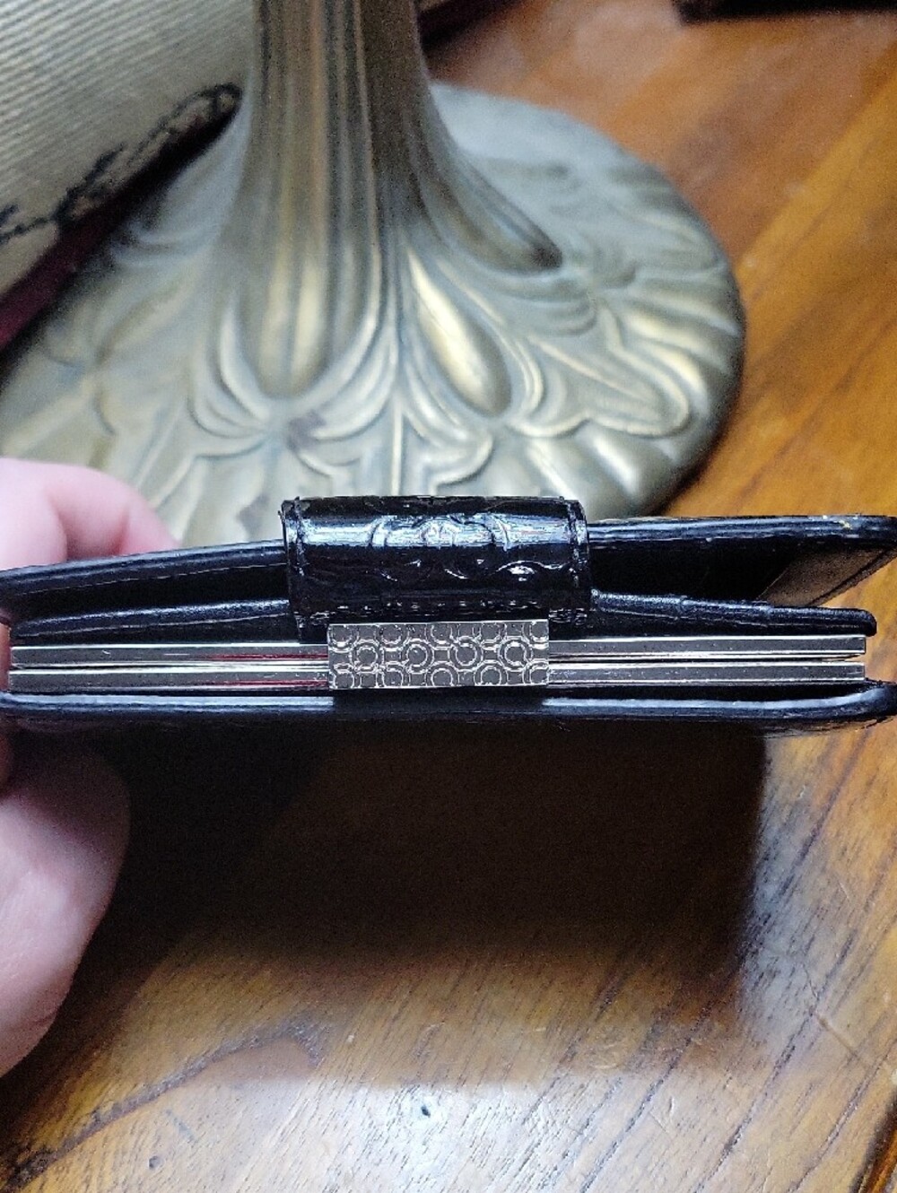 Coach Black Patent Embossed Wallet - Picture 3 of 5